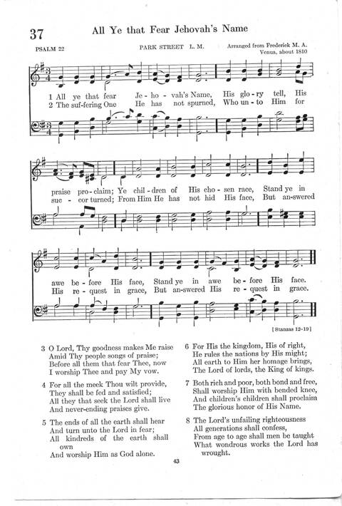 Psalter Hymnal (Red): doctrinal standards and liturgy of the Christian Reformed Church page 43