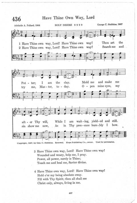 Psalter Hymnal (Red): doctrinal standards and liturgy of the Christian Reformed Church page 497