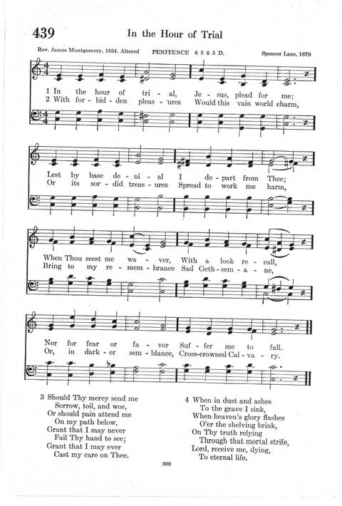 Psalter Hymnal (Red): doctrinal standards and liturgy of the Christian Reformed Church page 500