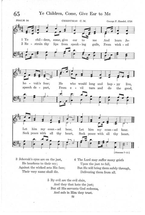 Psalter Hymnal (Red): doctrinal standards and liturgy of the Christian Reformed Church page 72