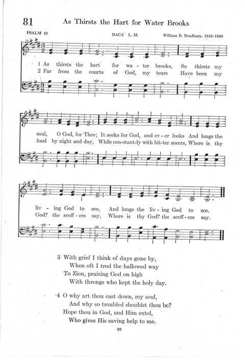 Psalter Hymnal (Red): doctrinal standards and liturgy of the Christian Reformed Church page 92