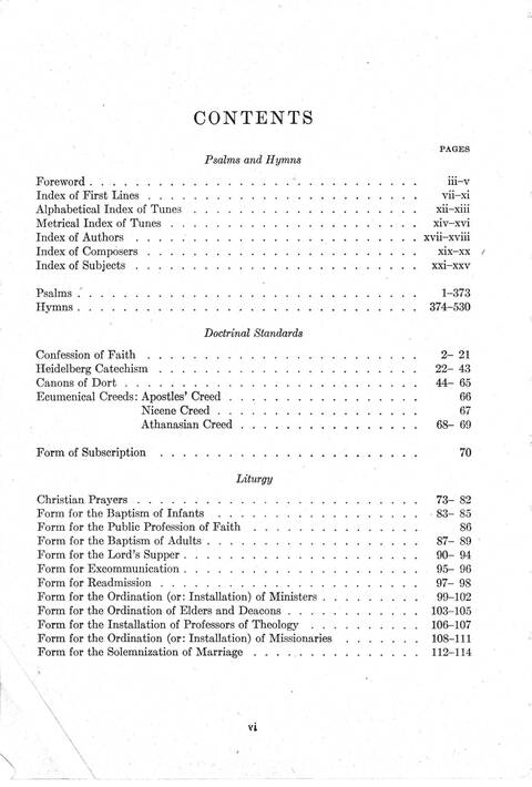 Psalter Hymnal (Red): doctrinal standards and liturgy of the Christian Reformed Church page viii