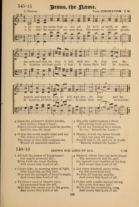 The Quartet: Four Complete Works in One Volume (Songs of Redeeming Love, The Ark of Praise, the Quiver of Sacred Song, and the Hymns of the Heart with Solos) page 135