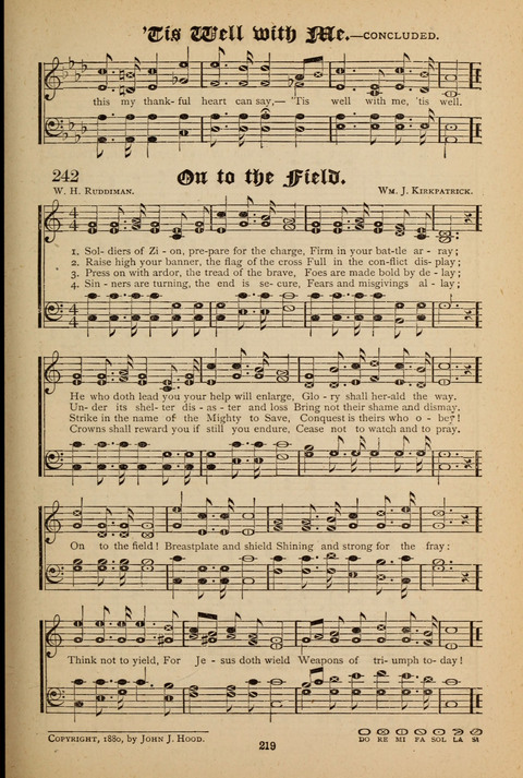 The Quartet: Four Complete Works in One Volume (Songs of Redeeming Love, The Ark of Praise, the Quiver of Sacred Song, and the Hymns of the Heart with Solos) page 217