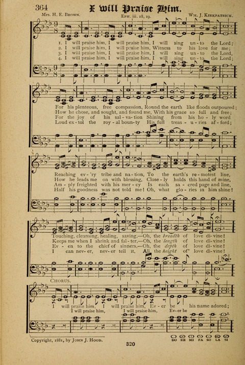 The Quartet: Four Complete Works in One Volume (Songs of Redeeming Love, The Ark of Praise, the Quiver of Sacred Song, and the Hymns of the Heart with Solos) page 318