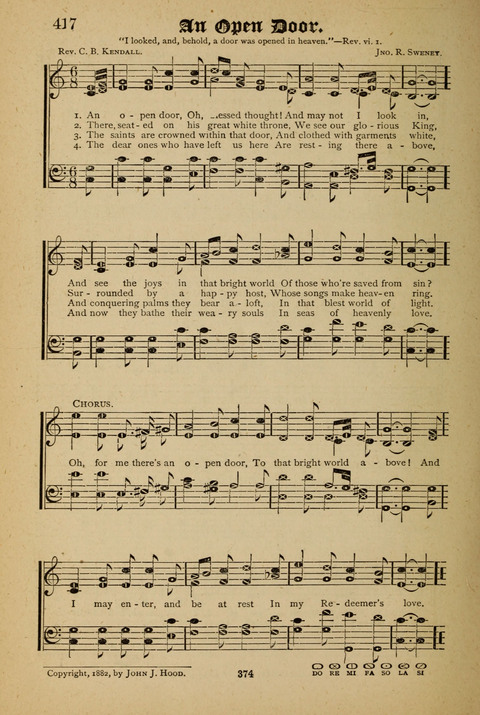The Quartet: Four Complete Works in One Volume (Songs of Redeeming Love, The Ark of Praise, the Quiver of Sacred Song, and the Hymns of the Heart with Solos) page 374