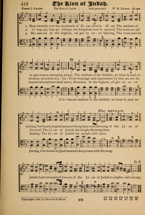 The Quartet: Four Complete Works in One Volume (Songs of Redeeming Love, The Ark of Praise, the Quiver of Sacred Song, and the Hymns of the Heart with Solos) page 375