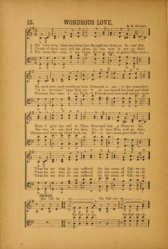 Quartette: containing Songs for the Ransomed, Songs of Love Peace and Joy, Gems of Gospel Song, Salvation Echoes, with one hundred choice selections added page 12