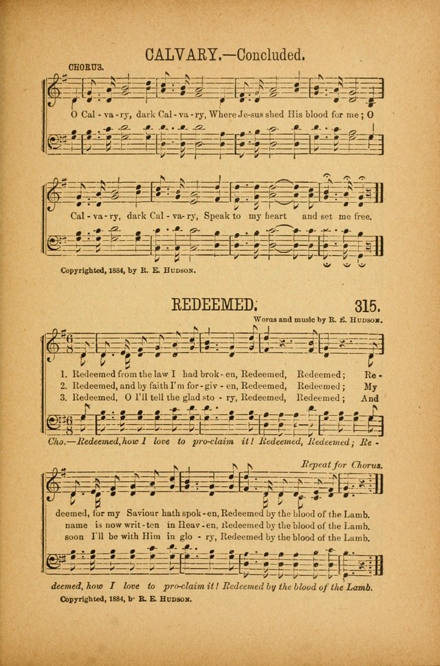 Quartette: containing Songs for the Ransomed, Songs of Love Peace and Joy, Gems of Gospel Song, Salvation Echoes, with one hundred choice selections added page 225