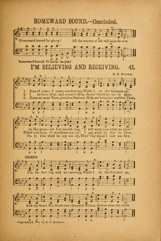 Quartette: containing Songs for the Ransomed, Songs of Love Peace and Joy, Gems of Gospel Song, Salvation Echoes, with one hundred choice selections added page 41