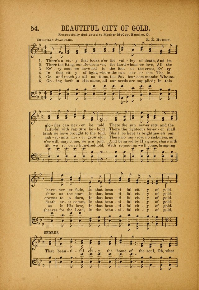Quartette: containing Songs for the Ransomed, Songs of Love Peace and Joy, Gems of Gospel Song, Salvation Echoes, with one hundred choice selections added page 54