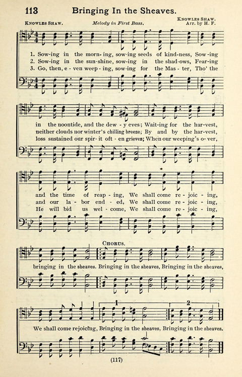 Quartets and Choruses for Men: A Collection of New and Old Gospel Songs to which is added Patriotic, Prohibition and Entertainment Songs page 115
