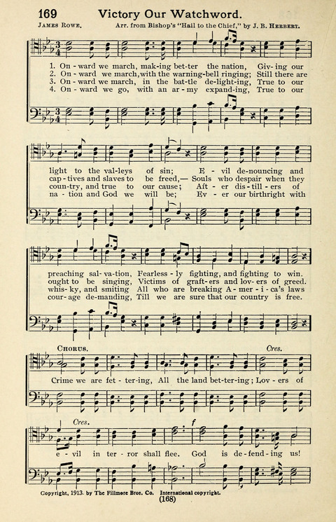 Quartets and Choruses for Men: A Collection of New and Old Gospel Songs to which is added Patriotic, Prohibition and Entertainment Songs page 166