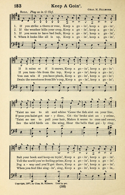 Quartets and Choruses for Men: A Collection of New and Old Gospel Songs to which is added Patriotic, Prohibition and Entertainment Songs page 180