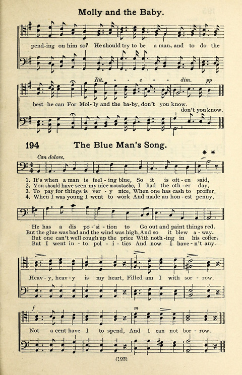 Quartets and Choruses for Men: A Collection of New and Old Gospel Songs to which is added Patriotic, Prohibition and Entertainment Songs page 191