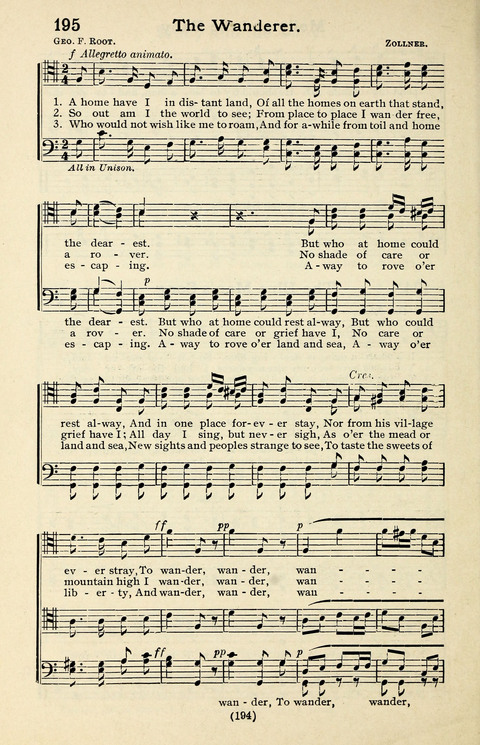Quartets and Choruses for Men: A Collection of New and Old Gospel Songs to which is added Patriotic, Prohibition and Entertainment Songs page 192