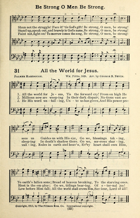 Quartets and Choruses for Men: A Collection of New and Old Gospel Songs to which is added Patriotic, Prohibition and Entertainment Songs page 31