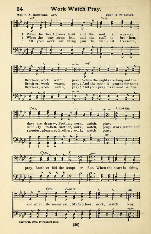 Quartets and Choruses for Men: A Collection of New and Old Gospel Songs to which is added Patriotic, Prohibition and Entertainment Songs page 34