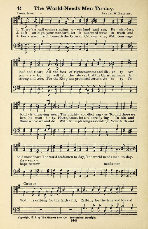 Quartets and Choruses for Men: A Collection of New and Old Gospel Songs to which is added Patriotic, Prohibition and Entertainment Songs page 42