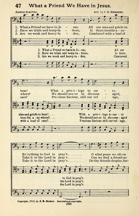 Quartets and Choruses for Men: A Collection of New and Old Gospel Songs to which is added Patriotic, Prohibition and Entertainment Songs page 48