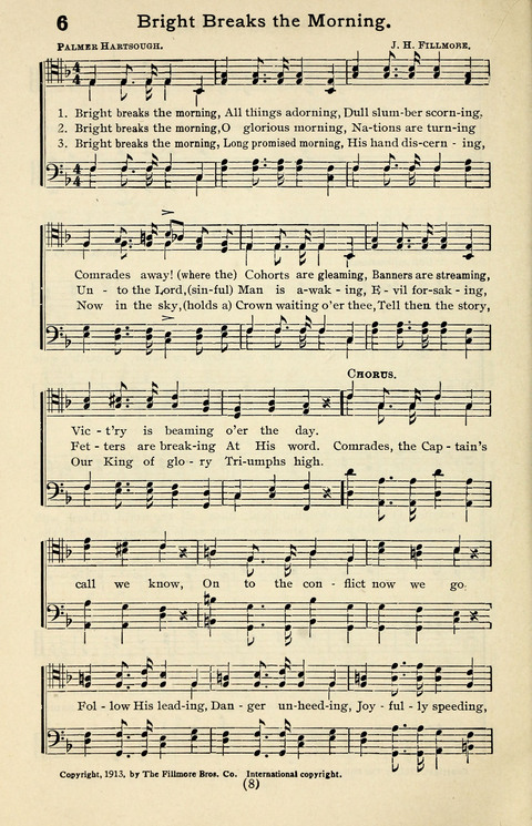 Quartets and Choruses for Men: A Collection of New and Old Gospel Songs to which is added Patriotic, Prohibition and Entertainment Songs page 6