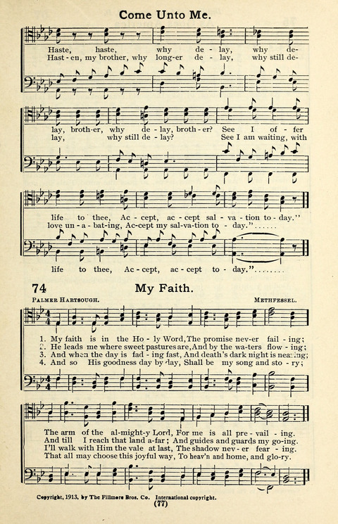 Quartets and Choruses for Men: A Collection of New and Old Gospel Songs to which is added Patriotic, Prohibition and Entertainment Songs page 75