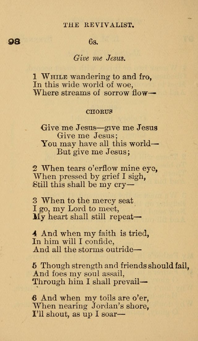 The Revivalist: Containing One Hundred Choice Revival Hymns, and One Hundred and Twenty-five Choruses: Designed for Use On Revival Occasions. (1st ed) page 102
