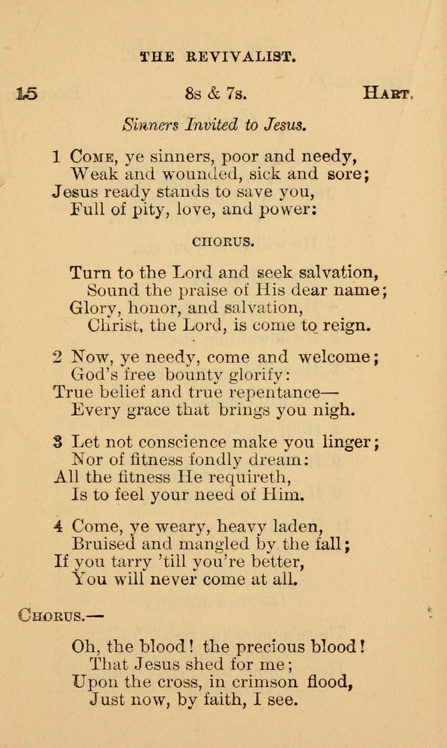 The Revivalist: Containing One Hundred Choice Revival Hymns, and One Hundred and Twenty-five Choruses: Designed for Use On Revival Occasions. (1st ed) page 19