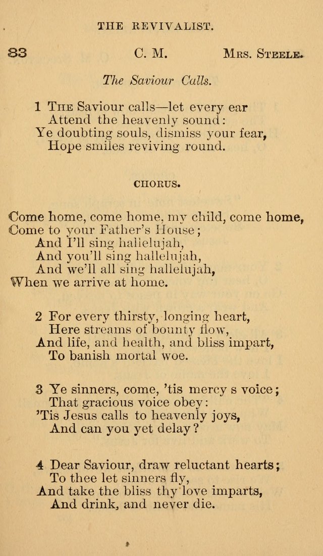 The Revivalist: Containing One Hundred Choice Revival Hymns, and One Hundred and Twenty-five Choruses: Designed for Use On Revival Occasions. (1st ed) page 87