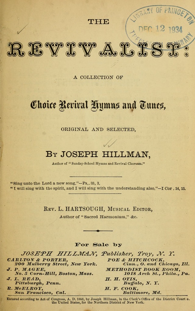 The Revivalist: a Collection of Choice Revival Hymns and Tunes page 1