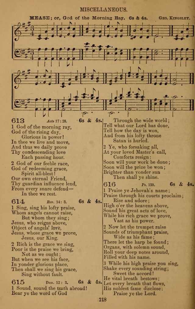 The Reformed Church Hymnal: with tunes page 218