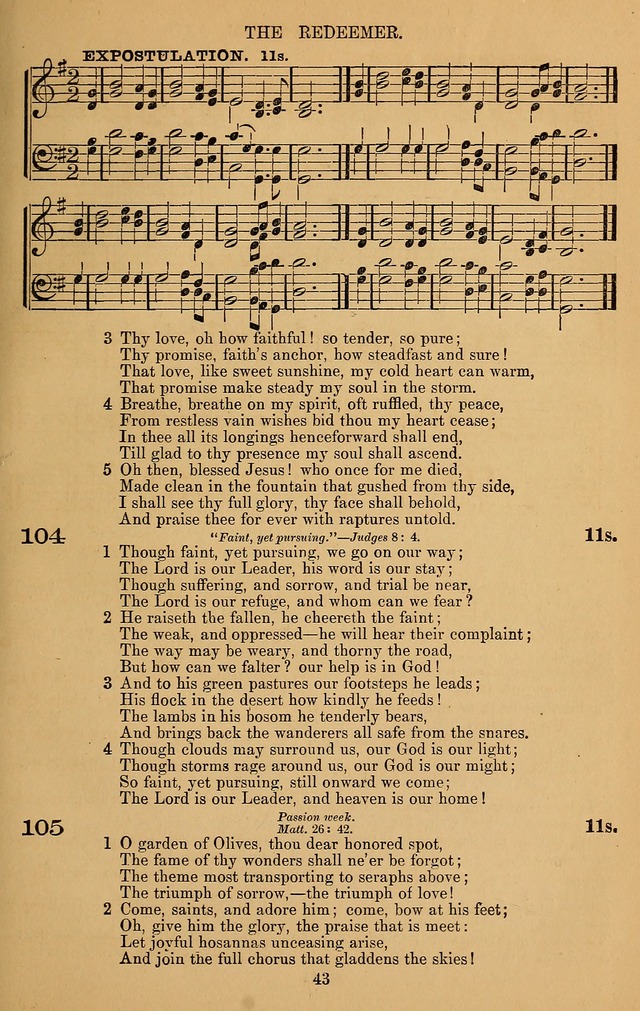 The Reformed Church Hymnal: with tunes page 43
