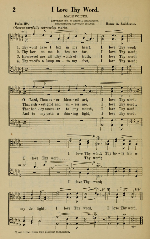 Rodeheaver Collection for Male Voices: One hundred and sixty Quartets and Choruses for men page 2