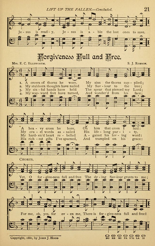 The Royal Fountain No. 3: sacred songs and hymns for use in Sabbath-school or prayer meeting page 21