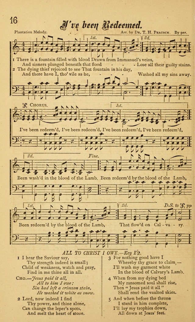 The Royal Fountain No. 4: sacred songs and hymns for use in Sabbath-school or prayer meeting page 16