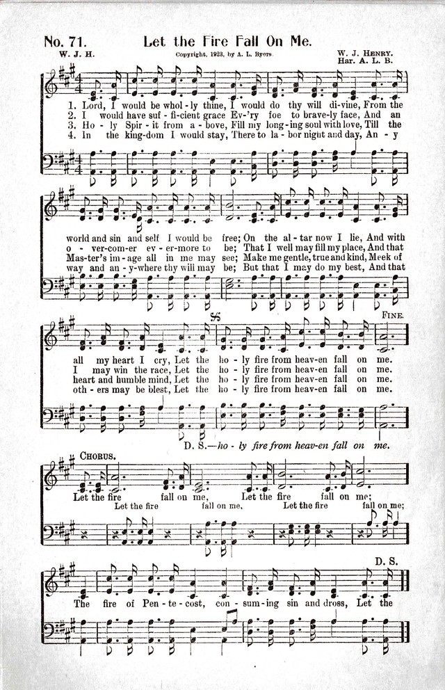 Let The Fire Fall On Me Hymnary Org
