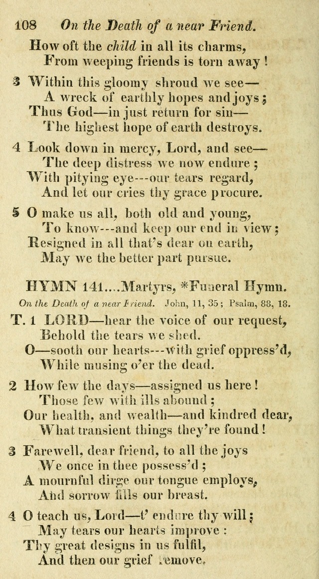 Regular Hymns: on a great variety of evangelical subjects and important occasions: with musical directions, for all the varieties of appropriate expression page 108