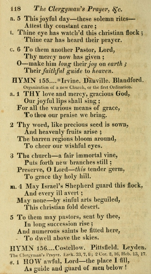 Regular Hymns: on a great variety of evangelical subjects and important occasions: with musical directions, for all the varieties of appropriate expression page 118