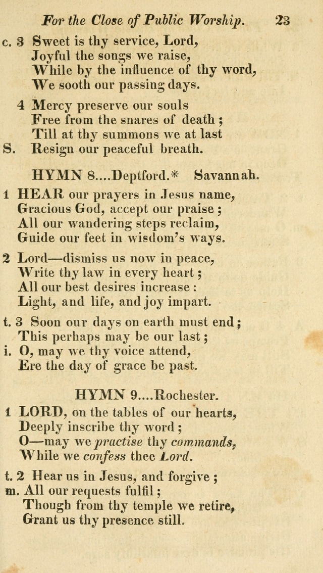 Regular Hymns: on a great variety of evangelical subjects and important occasions: with musical directions, for all the varieties of appropriate expression page 23