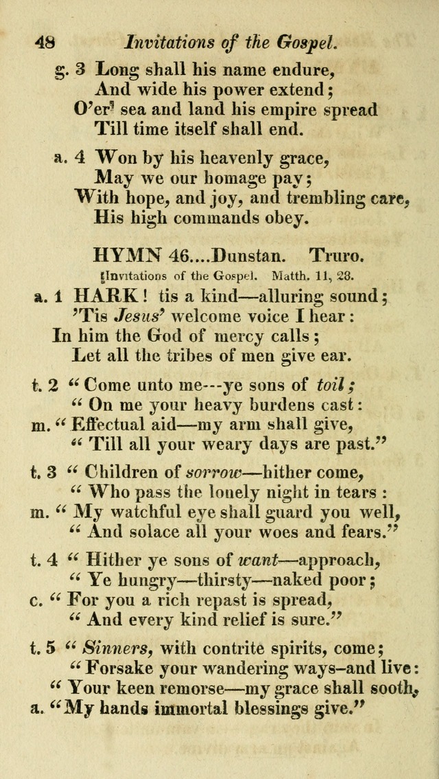 Regular Hymns: on a great variety of evangelical subjects and important occasions: with musical directions, for all the varieties of appropriate expression page 48