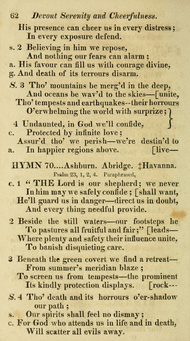 Regular Hymns: on a great variety of evangelical subjects and important occasions: with musical directions, for all the varieties of appropriate expression page 62
