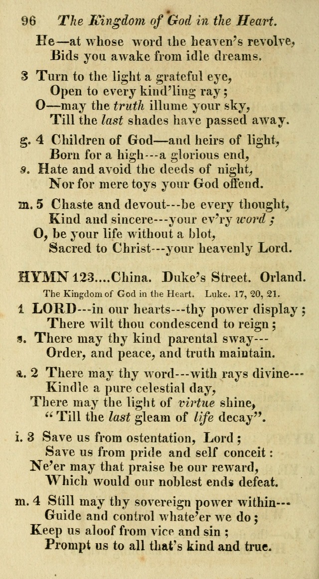 Regular Hymns: on a great variety of evangelical subjects and important occasions: with musical directions, for all the varieties of appropriate expression page 96