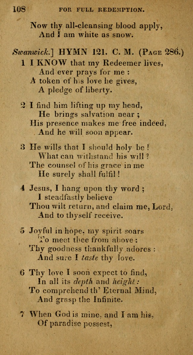 The Reformed Methodist Pocket Hymnal: Revised: collected from various authors. Designed for the worship of God in all Christian churches. page 108