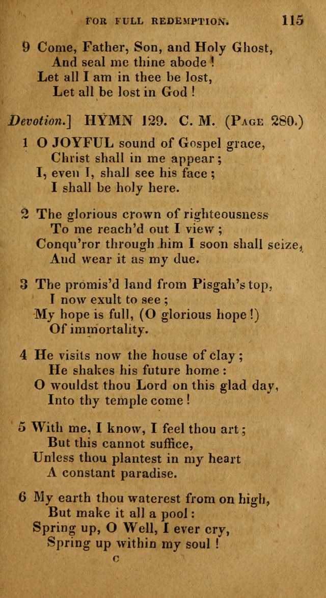 The Reformed Methodist Pocket Hymnal: Revised: collected from various authors. Designed for the worship of God in all Christian churches. page 115