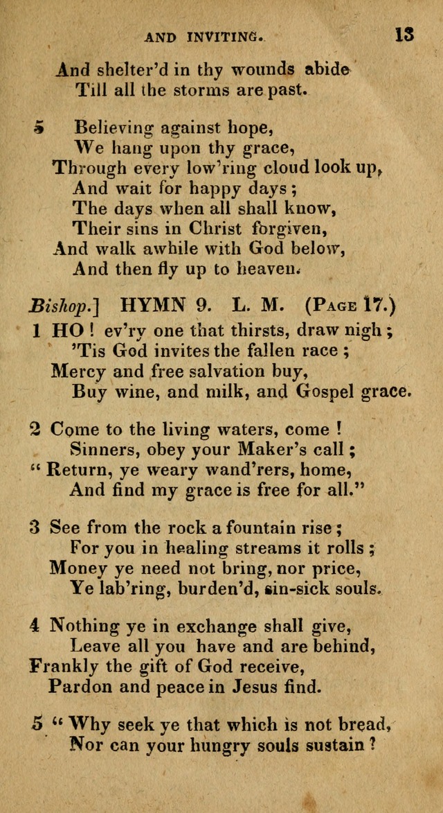 The Reformed Methodist Pocket Hymnal: Revised: collected from various authors. Designed for the worship of God in all Christian churches. page 13