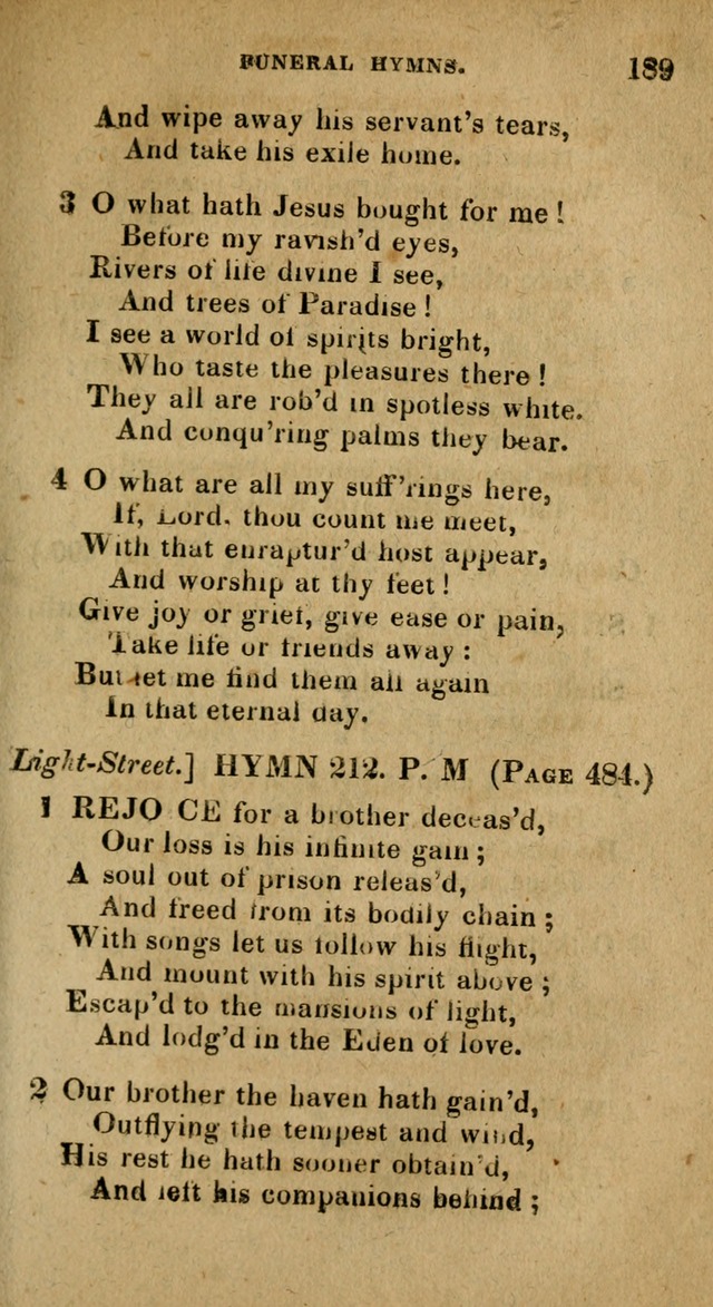 The Reformed Methodist Pocket Hymnal: Revised: collected from various authors. Designed for the worship of God in all Christian churches. page 189