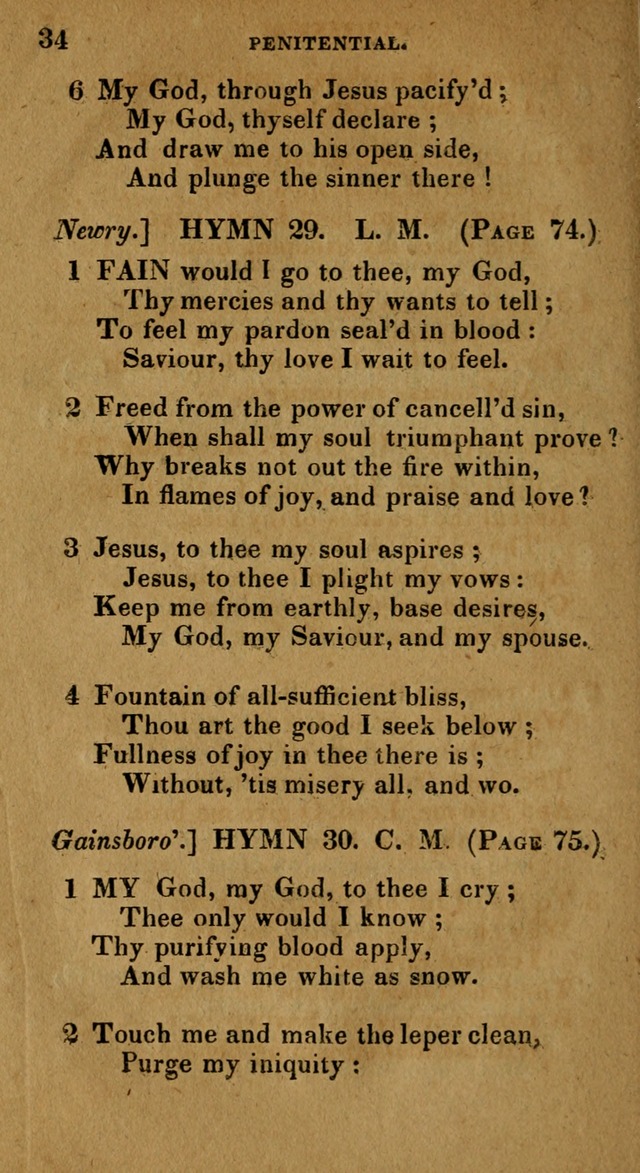 The Reformed Methodist Pocket Hymnal: Revised: collected from various authors. Designed for the worship of God in all Christian churches. page 34