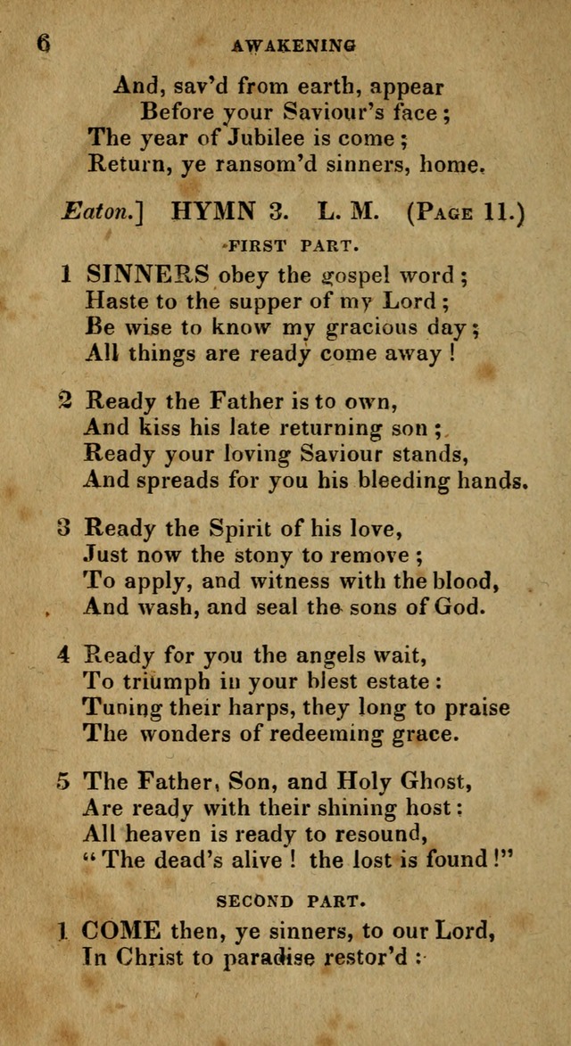 The Reformed Methodist Pocket Hymnal: Revised: collected from various authors. Designed for the worship of God in all Christian churches. page 6