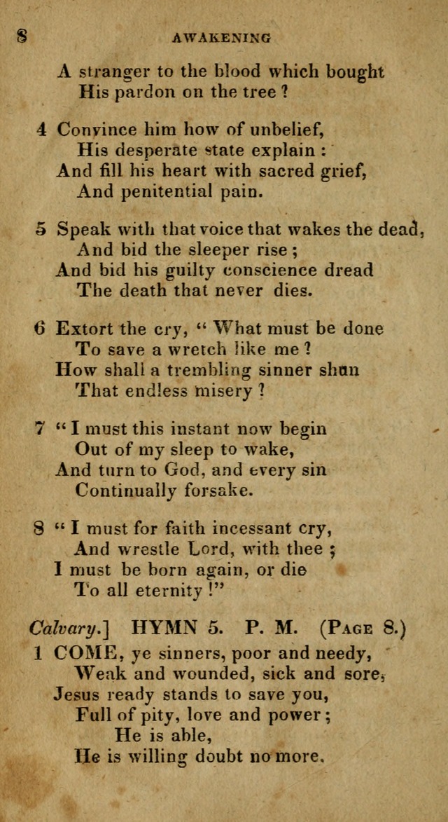 The Reformed Methodist Pocket Hymnal: Revised: collected from various authors. Designed for the worship of God in all Christian churches. page 8