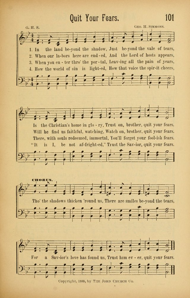 Royal Praise for the Sunday School: a collection of new and selected gospel songs. With a clear and concise course of instruction in the elements of music page 100